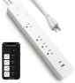 Smart Surge Protector Power Strip with 6 Wi-Fi Controlled Outlets, Real-Time Energy Monitoring, 3ft Extension Cord, App... — Smart Plug, Geeni