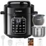 Electric Pressure Cooker 6 Quart Silver, Non-stick Pot, 9-in-1 Instant Pot, 12 Preset Functions with Touchscreen — Multicooker, Carori