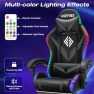 RGB Gaming Chair with Massage and LED Lights Ergonomic Video Game Chairs with Footrest High Back Reclining Computer... — Massage Chairs, VANSPACE