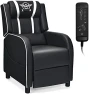 Gaming Recliner Chair with Massage and Footrest — Massage Chairs, Giantex