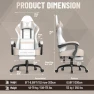 Soontrans Linen Fabric Gaming Chair Beige/Coffee with Footrest — Smart Chairs, Soontrans