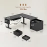 L Shaped Electric Standing Desk with File Cabinet — Standing Desk, SEDETA