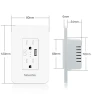 Smart Power Wall Outlet with USB, WiFi Socket with 2 Plug Outlets 15 Amp Divided Control — Smart Plug, MoesGo
