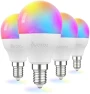 4 Pack Wi-Fi Smart LED Light Bulb, Dimmable, E12 Base Candelabra — Smart Light Bulb, Avatar Controls