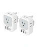 Travel Plug Adapter with 4 Outlets and 3 USB Ports, TESSAN