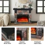 Electric Fireplace with Mantel, BOSSIN