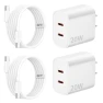 Dual Port Fast Wall Charger with USB C Cable