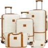 5 Piece Luggage Set with Cup Holder, Expandable Capacity, Includes Handbag, Anti Slip Wheels, Hook, Smart Carry On... — Smart Luggage, Joyway