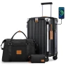 Carry On Luggage with Cup Holder and USB Port, Expandable Capacity, Smart Suitcase with Anti Slip Wheels and Handbag, 3... — Smart Luggage, Joyway