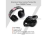 Black Over-Ear Foldable Headphones with LED Light — Wireless Earbuds, TUKO