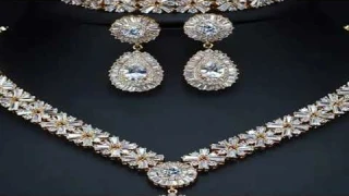 CWWZircons Exclusive Dubai Gold Plate Jewellery Luxury Cubic Zirconia Necklace Earring Bra