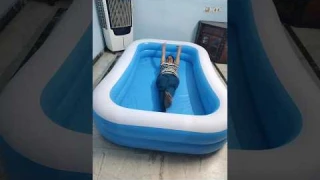 Inflatable pool, so satisfying.. amazing. 🤩😍