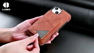 Casebus Flip Folio Slim Leather Wallet Phone Case with Card Holders Kickstand