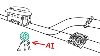AI Decides on Absurd Trolley Problems