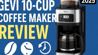 Gevi 10-Cup Coffee Maker Review 2025 ☕ | Built-in Burr Grinder & Timer Test!