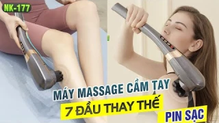 Máy massage cầm tay 7 đầu pin sạc Nikio NK-177 - Dòng cao cấp, 5 chế độ và 6 tốc độ mát xa