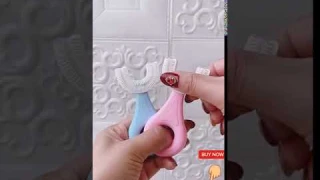 This U shaped toothbrush is suitable for babies to learn to brush their teeth Useful Baby Product &