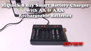 HiQuick 8 Bay Smart Battery Charger with Rechargeable Batteries REVIEW