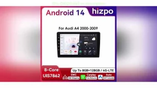 A must-have product! Hizpo 2Din 9-inch Android13 Car Radio for Audi A4 B8 B7 B6 S4 RS4 2000 - 2009