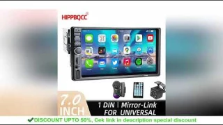 HIPPBQCC 7 Inch 1 Din Car Radio MP5 Multimedia Player Touch Screen FM ISO Power Aux Input Bluetooth