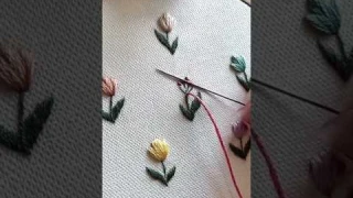 Beautiful tulip flower stitch 🪡 #shorts #shortsviral #stitch #embroidery #tulip