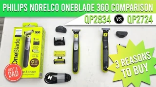 Philips Norelco OneBlade 360 Comparison: QP2834 vs QP2724