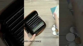 Storite PU Leather 9 Slot Vertical Credit Debit Card Holder Money Wallet Zipper