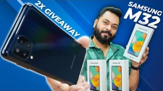 Samsung Galaxy M32 Unboxing And First Impressions | 2X Giveaway ⚡ 90Hz sAMOLED, 6000mAh, 64MP & More