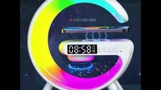 Smart RGB Light With Wireless Charger Bluetooth Speaker Alarm Clock