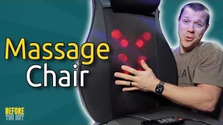 Neck & Back Massage Chair Pad With Heat - Rolli-Fit Shiatsu Back Massager