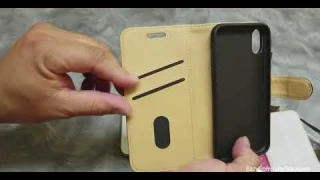 Apple iphone X PU Leather Protective Case with Card Slots  By AnsTOP