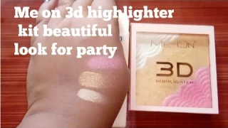 meon 3d highlighter kit beauitful look for party and festival