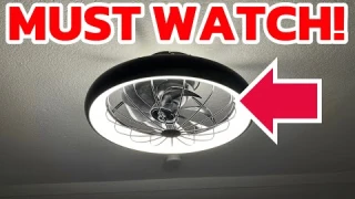 Ceiling Fan with LED Light: Caged Flush Mount Low Profile Ceiling Fans Upgraded 360-degree (Review)
