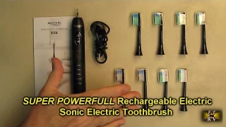 REVIEW BAOVERI Rechargeable Electric Sonic Electric Toothbrush with 8 Brush Heads, 5 Modes