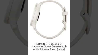 Garmin 010-02566-01 vivomove Sport Smartwatch with Silicone Band (Ivory)