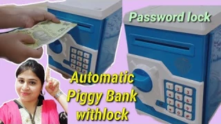 Electronic piggy bank money saving box with  lock review.