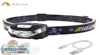 USB Mini LED Rechargeable Headlamp Body Motion Sensor Headlight Waterproof Camping Review