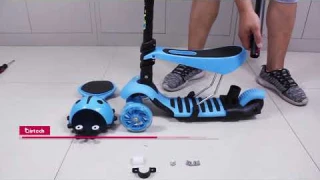Stream 5-in-1 Kids Scooter 3 Wheels Kick Scooter with Adjustable Removable Seat