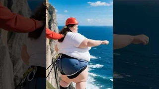 No Size Limits! Plus-Size American Woman's 1000ft Cliff Bungee Jump - Screams & Courag#ExtremeSports
