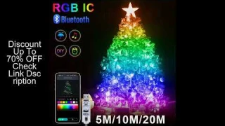 10M/20M USB Christmas Tree LED String Lights with Smart Bluetooth App Remote Control Christmas Home