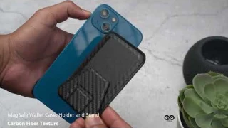 Carbon Fiber Texture MagSafe Wallet Case, Holder and Stand
