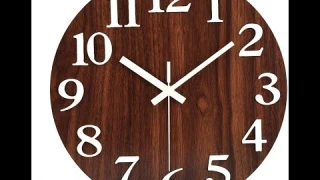 002 Jomparis 12" Night Light Function Wooden Round Wall Clock|  Non-Ticking|Large Numbers