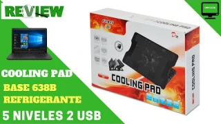 Base Refrigerante Portátil Cooling Pad 638b, 5 Nivel / 2 Usb