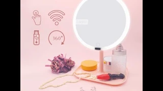 Makeup Mirror with Smart Sensor and Light, Touch Sensor USB Rechargeable Desktop Mirror Demo