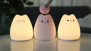 Soft and cute cat night light for kids by LittleHapinessKids