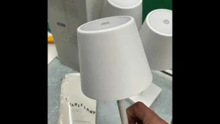 LED table lamp, portable and rechargeable with lithium battery and double emission. Touch buttonlamp