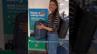 WHY THE SIZE OF YOUR BACKPACK MATTERS? FRONTIER AIRLINE LUGGAGE FIT TEST #Travel #hack #savemoney