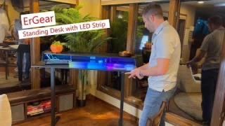 ErGear Standing Desk with LED Strip, electric height adjustable! #desk #standingdesk #workspace