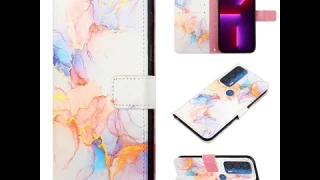 Motorola Edge 2021 Wallet Marble Pattern Case