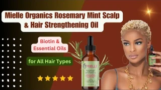 Mielle Organics rosemary mint scalp hair strengthening oil with biotin essential oils.